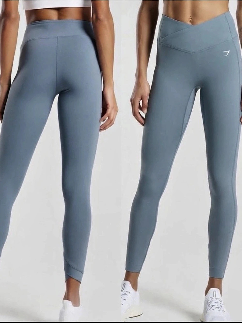Gymshark Crossover Leggings Blue Leggings Women's Size Small Athletic Fitness